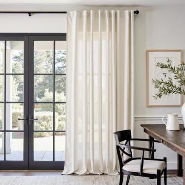 Imagem de Cortina jinchan, mistura de linho bege, 274 x 213 cm, extra longa, 1 p