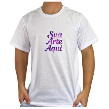 Imagem de Camiseta de Poliéster Manga Curta - Branca