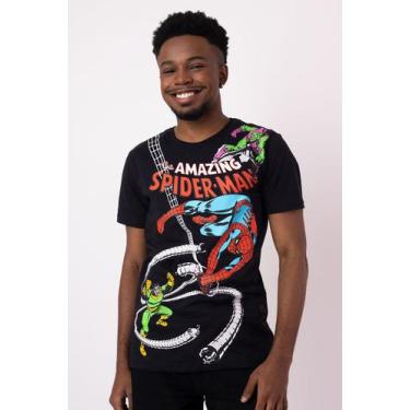 Imagem de Camiseta Marvel O Espetacular Homem Aranha - Piticas, 16, Preto, Uniss