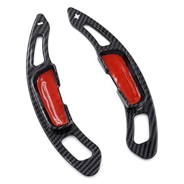 Imagem de Capa de extensão para alavanca de mudanças de volante de carro, fibra de carbono, cor preta, para Maz&da 3 (BM/BN) 2014-2019