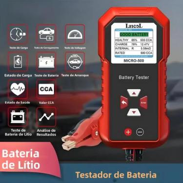 Imagem de Testador De Bateria Automotiva 12V 40-3000 CCA Lancol Micro 500 Com Di