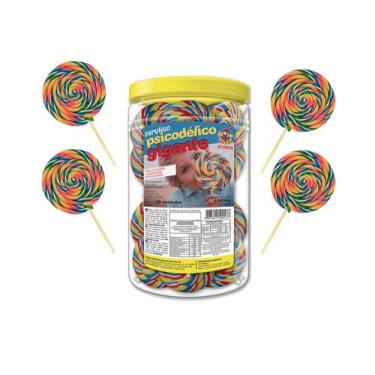 Imagem de Pirulito Psicodélico Gigante Santa Rita Pote Com 30 Unidades Atacado