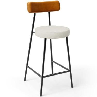 Imagem de Banqueta Baixa Cozinha Sala Jantar Bancada Milão L02 material sintétic