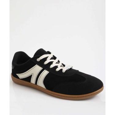 Imagem de Tênis Casual Feminino Recorte Moleca-01016, 38, Preto e branco