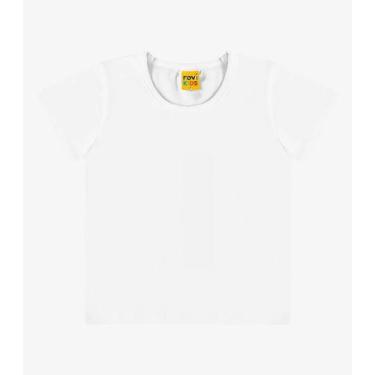 Imagem de Blusa Básica Infantil Cotton Leve Rovi Kids Branco, 16, Branco