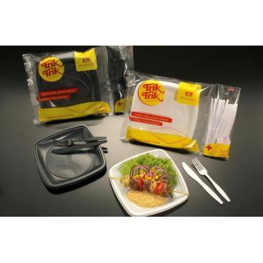 Imagem de Kit Churrasco Completo refeição descartável c/ garfos e facas resisten