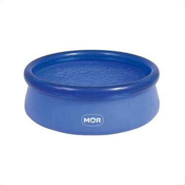 Imagem de Piscina Borda Inflável PVC 4.600 Litros Cor Azul Com Kit Reparo MOR 00
