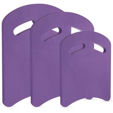 Imagem de Soulchen Pacote com 3 pranchas de natação, boia de natação com 3 tamanhos para boia de piscina, auxílio de natação compatível com nadadeiras para prática de técnica de exercício de colo (Roxo)