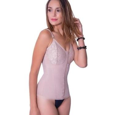 Imagem de Cinta Modeladora Corpete Corselet Modelador Com Barbatanas 4 Bojo Alta