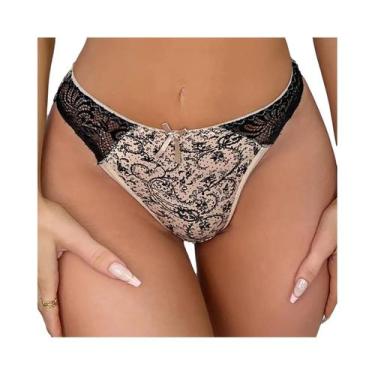 Imagem de Calcinhas Sexy De Renda Para Mulheres, Lingerie Respirável E Elástica,