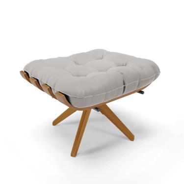 Imagem de Puff Giratório Costela Veludo Cinza Base de Madeira MA30 M11 - D'Rossi