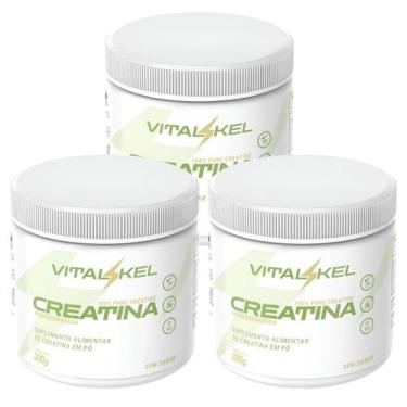 Imagem de 3x Creatina Monohidratada VitalKel 100% Pura e Certificada 300g