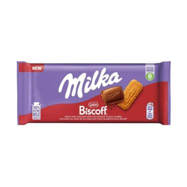 Imagem de Chocolate Milka Biscoff 90g – Ao Leite com Biscoito Lotus