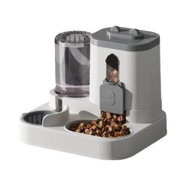 Imagem de Conjunto De Alimentador Automático Para Cães E Gatos Com Dispenser De 