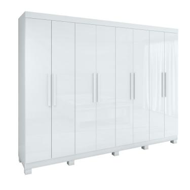 Imagem de Guarda-roupa Casal Easy Slim 8 Portas Com Pés Branco
