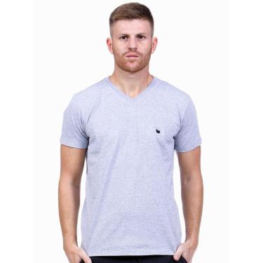 Imagem de Camiseta Masculina Algodão Gola V-Masculino