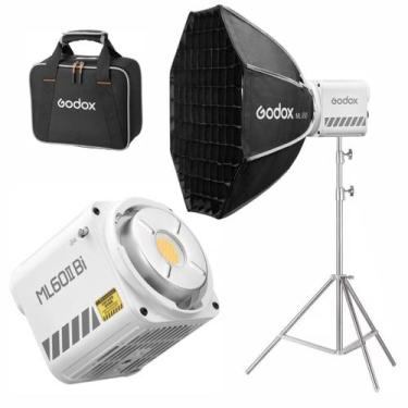 Imagem de Kit Iluminador Led Godox ML60Bi II com Softbox Grid 50cm + Tripé Inox