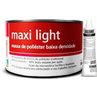 Imagem de Massa Plastica Poliester Maxi Light Leve 900G+Cat MaxiRubber - MAXI RU