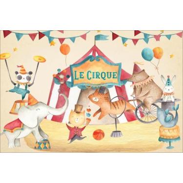 Imagem de Painel De Lona Circo Aquarela Le Cirque - Fabrika de Festa, 400x200cm