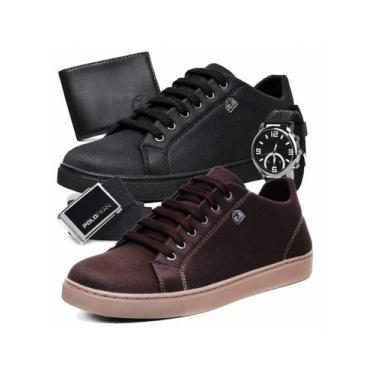 Imagem de Boot Shop Kit 2 Pares Tênis Masculino Sapatênis Básico Casual Com Cart