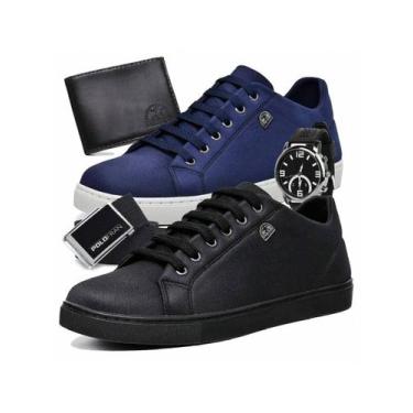 Imagem de Boot Shop Kit 2 Pares Tênis Masculino Sapatênis Básico Casual Com Cart