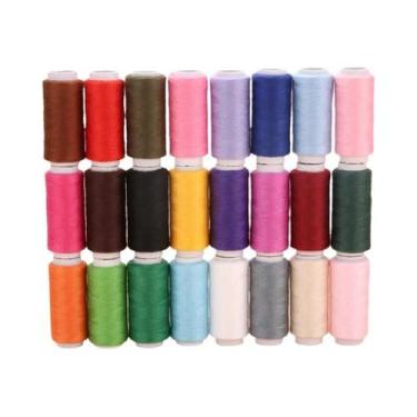 Imagem de Rolo De Fio De Costura De Poliéster Em 24 Cores Para Bordado À Máquina