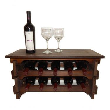 Imagem de Adega Vinho Madeira 10 Garrafas Tipo Mesinha Imbuia C05