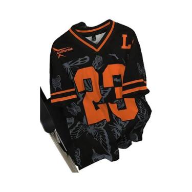 Imagem de Camiseta Masculina De Verão Com Decote Em V Casual Esportiva Respiráve