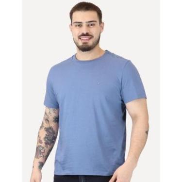 Imagem de Camiseta Ellus Masculina Cotton Fine Easa Duocolor Azul Médio-Masculino