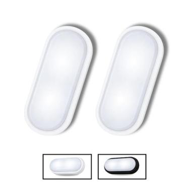 Imagem de 2 Luminárias Arandela Tartaruga Led 8w Jardim Muro IP65 Bivolt Branco 