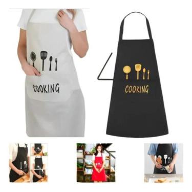 Imagem de Avental de cozinha pvc impermeável 70x60cm para culinária e limpeza - 