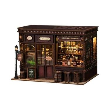 Imagem de Mini Casa De Bonecas De Madeira DIY, Kit De Modelo 3D Com Luz E Móveis