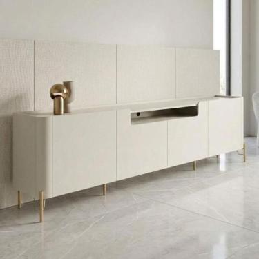 Imagem de Rack para TV 260cm com 4 Portas Lisas 100% MDF Pés em Metal - Casa Lar