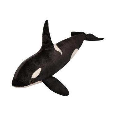 Imagem de Brinquedo De Pelúcia Realista De Orca Preta, Animal Marinho Para Prese