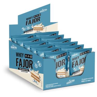 Imagem de Alfajor WheyFajor - 12 Unidades 55g Chocolate Branco - Shark Pro-Unissex