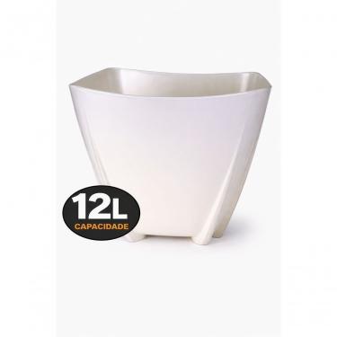Imagem de Champanheira Branca 12l Polipropileno Balde De Gelo Cachepô Vaso Utensílios Festa Bar
