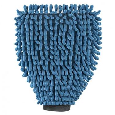 Imagem de Luva Automotiva para Limpeza Interna e Externa Microfibra 1 Peça Azul Que Não Risca e Retém Oleosidade Flashlimp
