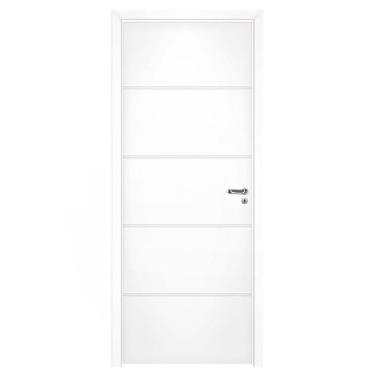 Imagem de Kit Porta de Madeira Pinhal 10 a 15 cm, Abertura à Esquerda, Branca, 214 x 95 cm