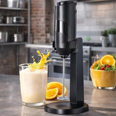 Imagem de Batedor Mixer Com Suporte Misturador Elétrico Para Bebidas Leite Café 