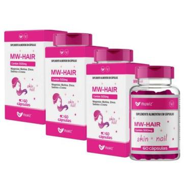 Imagem de Kit 3x MW - HAIR  SKIN NAIL (Cabelo Pele Unha)- 60 CÁPSULAS MUWIZ