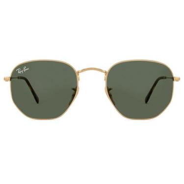 Imagem de Óculos de Sol Ray Ban Hexagonal RB3548NL 001-54, 54, Dourado