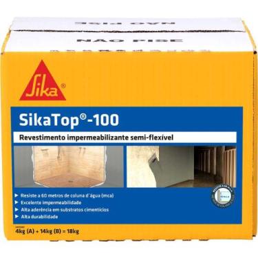 Imagem de Impermeabilizante Sika Top 100 18 Kg Para Concreto Argamassa E Alvenar