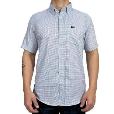 Imagem de Camisa Social Manga Curta Xadrez Mini Dawson, Branco, GG
