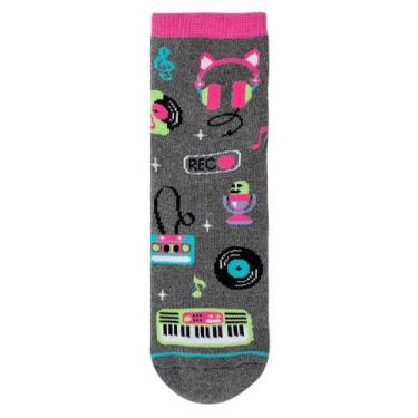 Imagem de Meia Sapatilha Pansocks Infantil Música Carro Antiderrapante, Verde, 2
