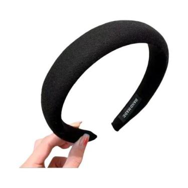 Imagem de Faixa De Cabelo Larga Elástica Com Estampa Vintage De Treliça Para Mul