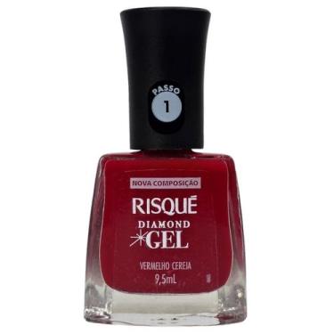 Imagem de Esmalte Vermelho Cereja Diamond Gel Risque 9,5ml - Risqué