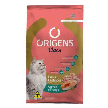 Imagem de Ração Origens Class Gatos Castrados Sabor Salmao e Frango 10,1kg