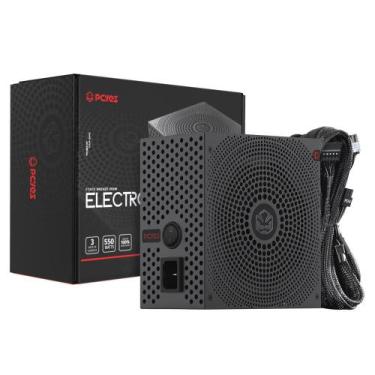 Imagem de Fonte Gamer PCYES Electro V2 550W BLACK Vulcan 80 PLUS Bronze - ELECV2
