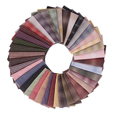 Imagem de NC Pacote de 50 Quadrados de Tecido Xadrez de Algodão Pré-cortado de 10 Cm X 10 Cm para