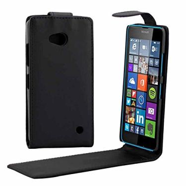 Imagem de Capa ultrafina, com botão magnético vertical, capa de couro para Microsoft Lumia 640